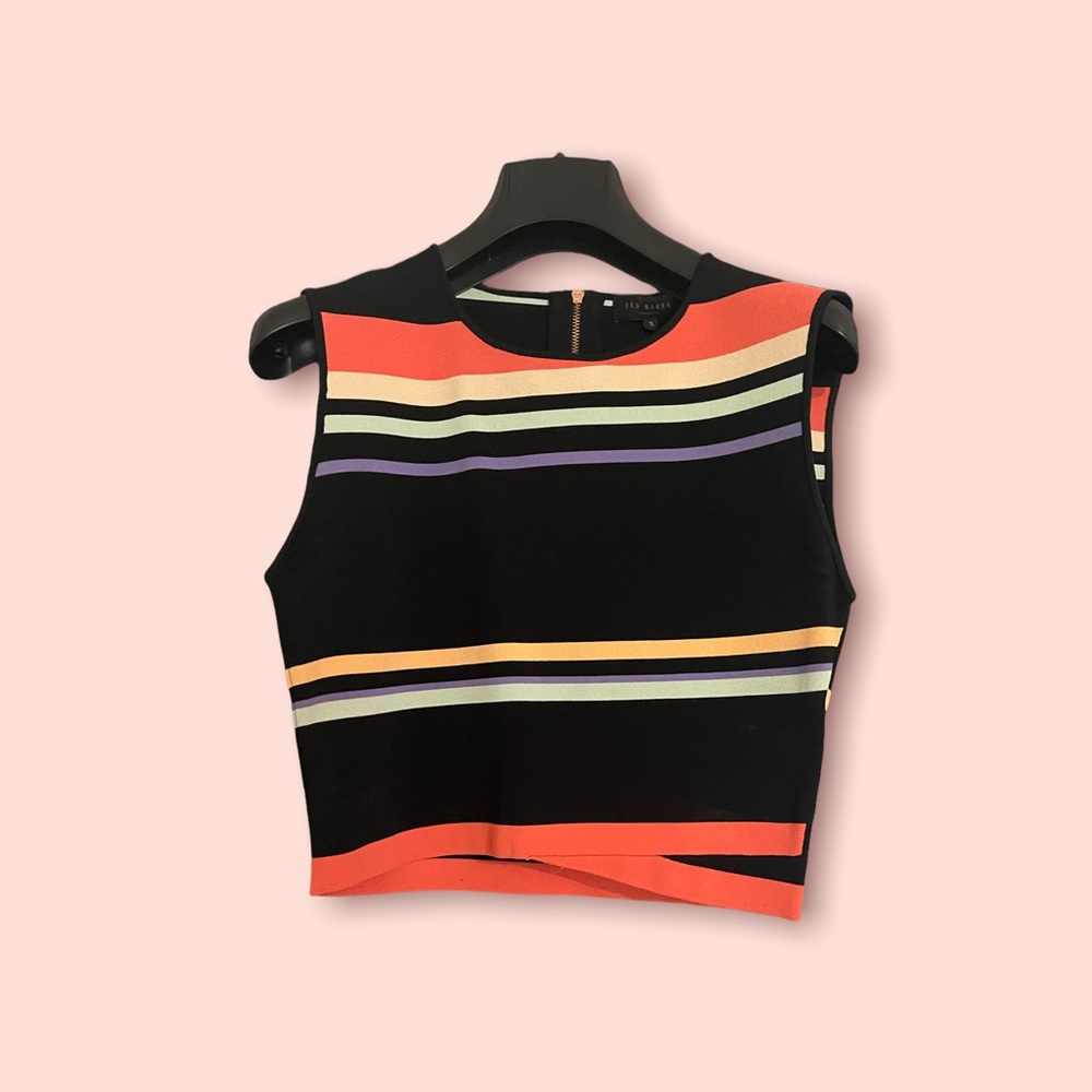 TedBaker  JEENIE Tribal Stripe Crop Top